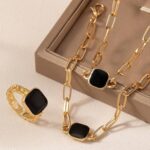 HS Jewellery Midnight Elegance Black Stone Set